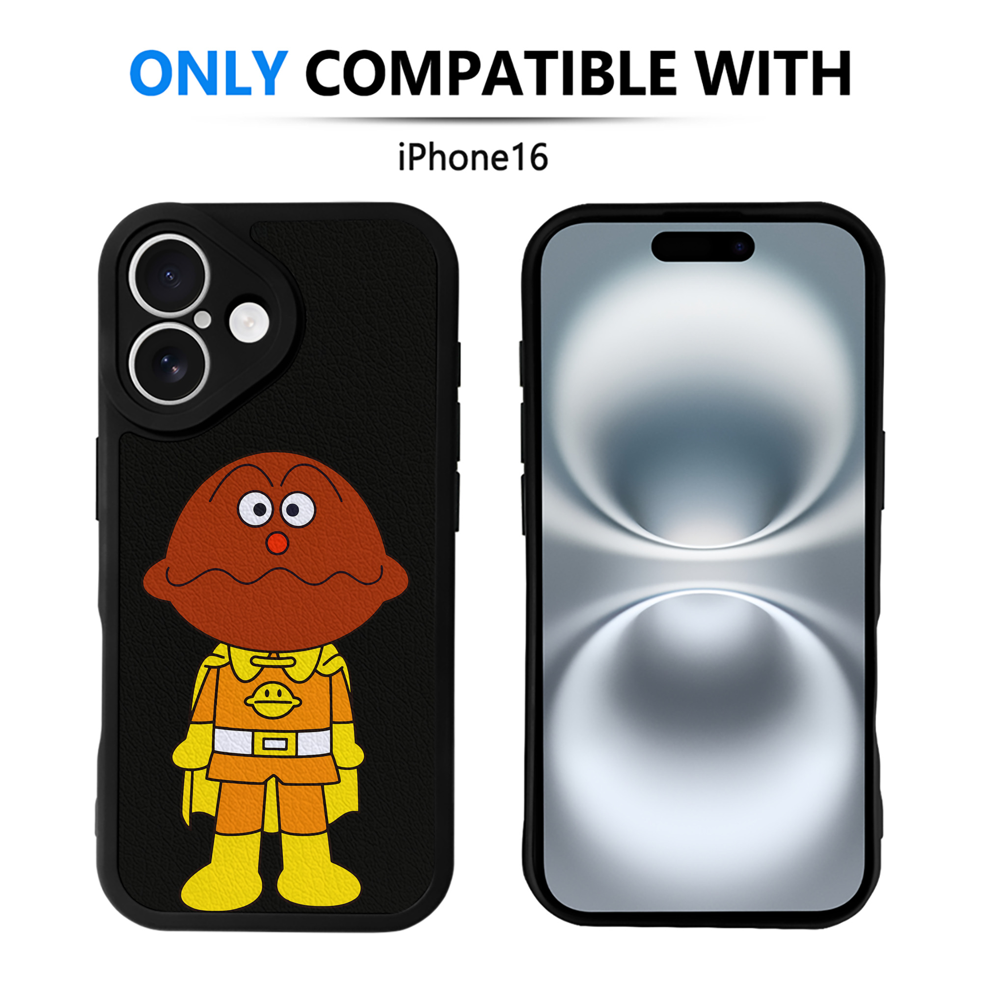 （画像用） アンパンマン Anpanman 【iPhone 16シリーズ対応】シリコンスマホケース（レザー調） 材質：シリコン